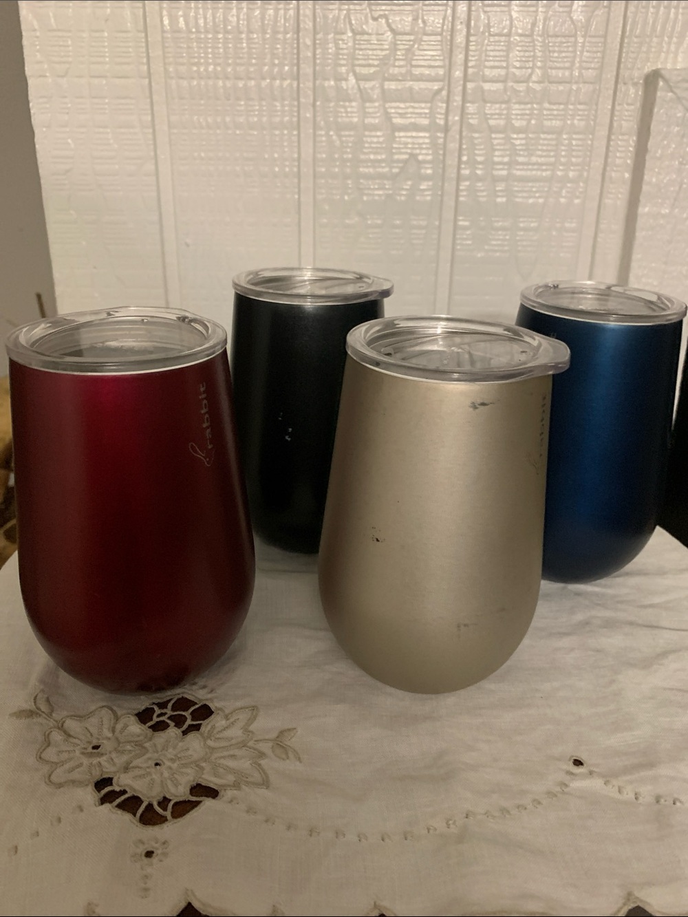 Rabbit Insulated Stemless Wine Tumbler - Red, Black, Silver, Blue